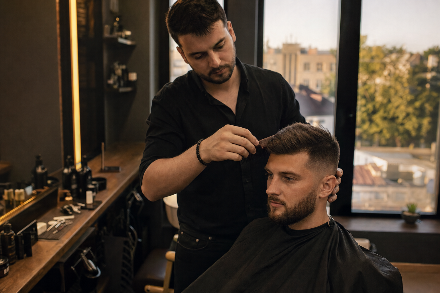 Barber Rzeszów Św. Kingi przed sierpniowym koncertem, plenerem i wieczorem w centrum