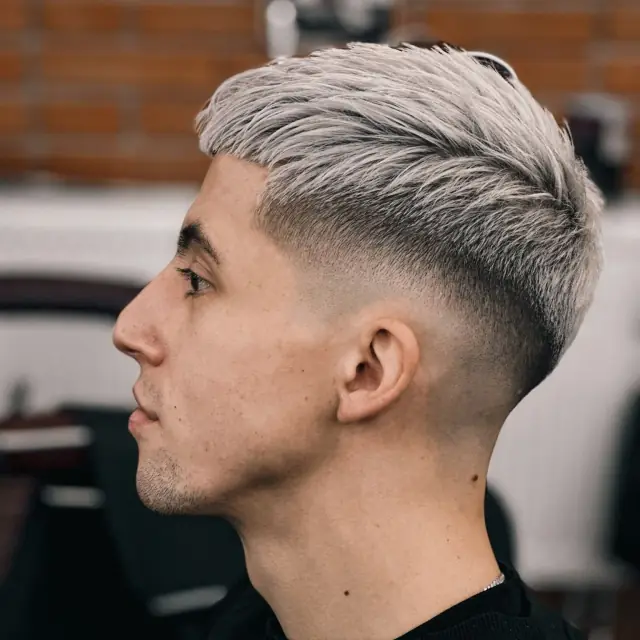 Srebrny textured crop - Gentlemen Barber Shop Rzeszów Św. Kingi