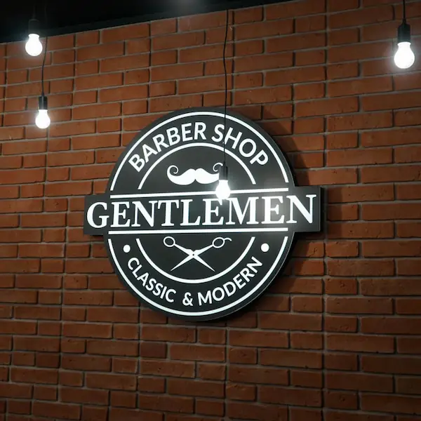 Oznakowanie Gentlemen Barber Shop Rzeszów Św. Kingi